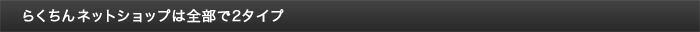 らくちんネットショップは全部で2タイプ